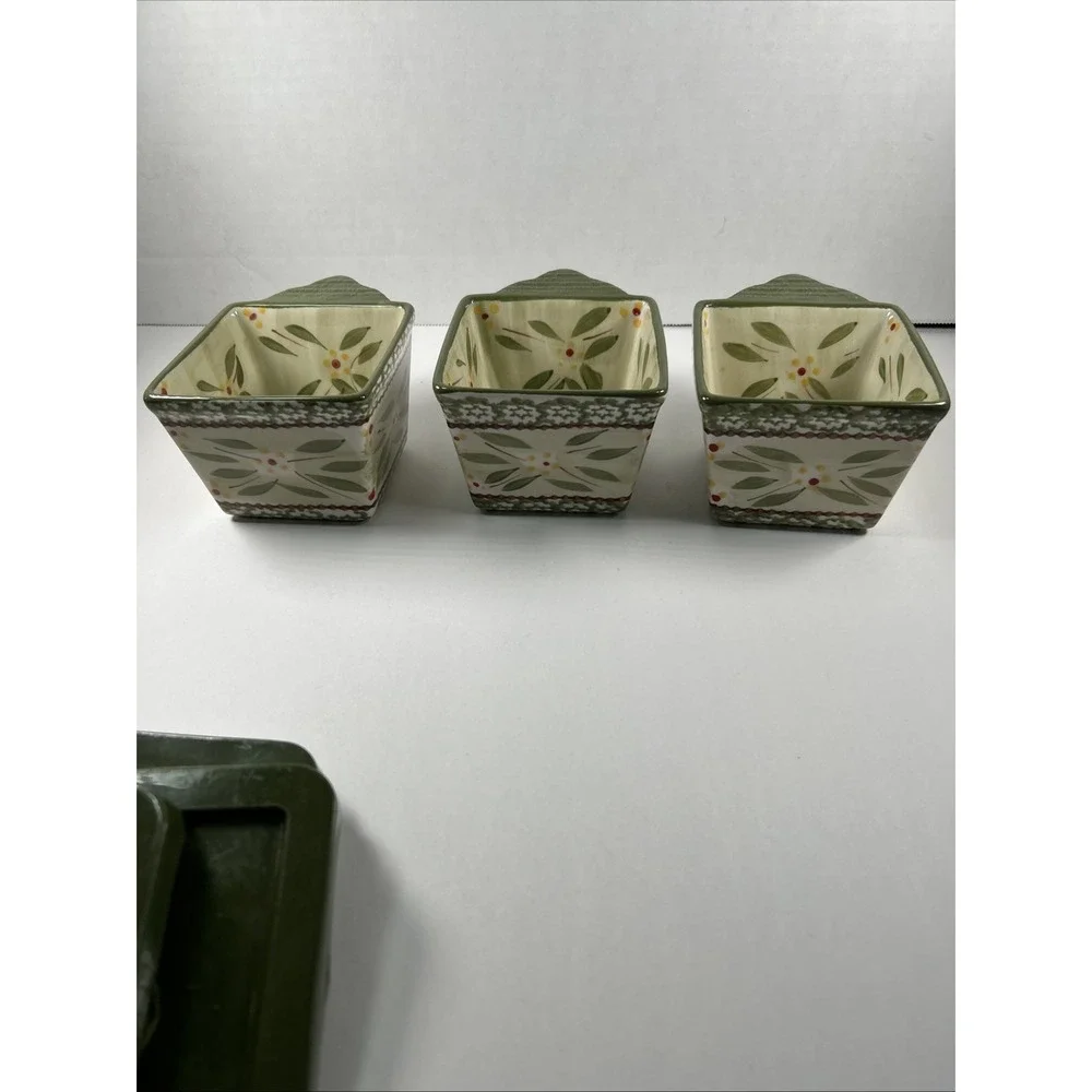 Stacking Old world Green Temptations‎ 10 Oz Handle Square Cups